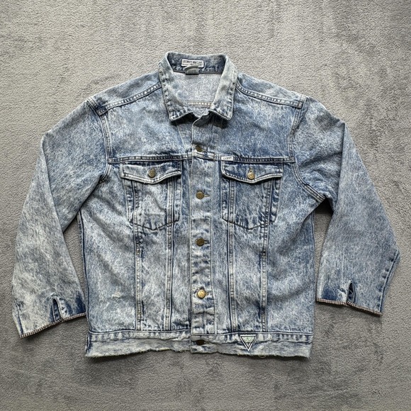 Vintage Georges Marciano Guess Jacket Mens‎ Medium Denim Acid Wash USA 80s Retro